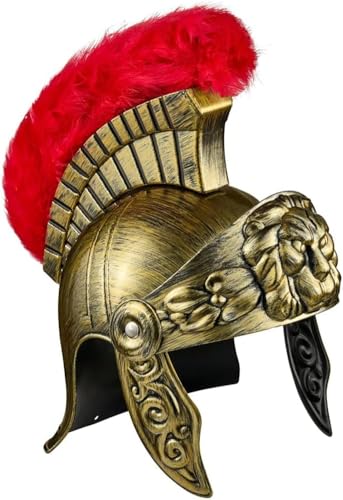 MMIAOO Römische Gladiator-Legion Helm Erwachsene Kunststoff Ritter Helm Römer Cosplay Helm Halloween Cosplay Kostüm Helm (Gold) von MMIAOO