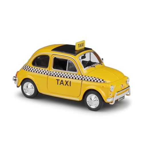 MMMMWJWJ Legierung Umweltschutz 1 24 Für FIAT Nuova 500 Taxi Simulation Legierung Druckgussverfahren Auto Modell Spielzeug Sammlung Metalldruckguss (Color : Taglia unica) von MMMMWJWJ