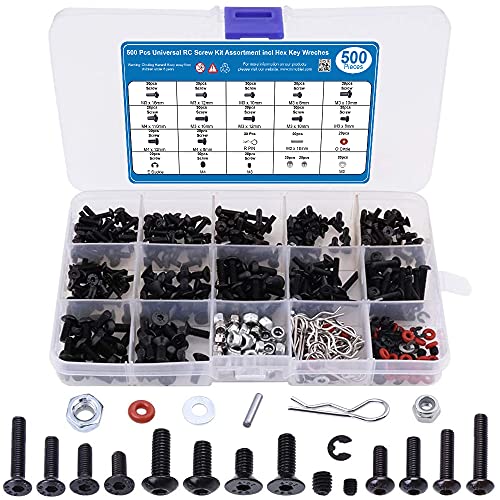 MMOBIEL 500-teiliges Universal RC Schraubenset Sortiment Set für RC Cars Trucks Crawler im Maßstab 1/8, 1/10, 1/12 und 1/16 M3 M4 Inbus Schrauben Muttern Shell Schnallen MMOBIEL 500-teiliges Universal RC Schraubenset Sortiment Set für RC Cars Trucks Crawler im Maßstab 1/8, 1/10, 1/12 und 1/16 M3 M4 Inbus Schrauben Muttern Shell Schnallen von MMOBIEL