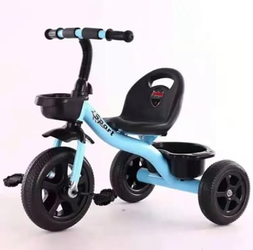 Pedal-Fahrräder Korb und Balanceautos für Kinder im Alter von 2-6 Jahren: Eine ideale Auswahl zur Förderung des Gleichgewichtssinns und der Mobilität (Blau) von MN