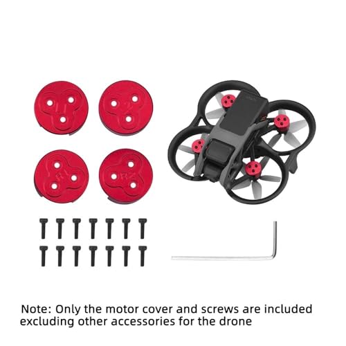 MNCXMOBA Motorabdeckhaube for D-JI Avata Drohne gegen Paddelkappe, einfach zu installierendes Aluminium-Motor-Staubschutz-Schutzzubehör (Size : Red) von MNCXMOBA