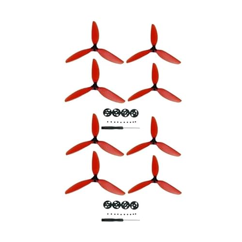 Propeller for D-JI Mavic Mini Drone, Schnellspanner mit DREI Blättern, Propeller mit geräuschloser Geräuschreduzierung (Size : 8pcs red) von MNCXMOBA