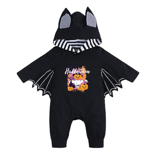 MNSWR Halloween Babykostüm, Halloween Kostüm Mädchen Fledermaus Carnival Costume for Children Girls Skelett Mädchen Baby Strampler Neugeborene Winter Lässig Outfits Langarm Baby(Gelb,3-6 Monate) von MNSWR