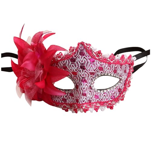 MNSWR Karneval Maske Karneval Venedig,Maskenball Damen Herren Venezianische Maske Spitze Spitzenmaske,Damen Fashion Masken High-End Strass Leder Masken Lilie Seite plus Blume Ball Masken,Hot Pink MNSWR Karneval Maske Karneval Venedig,Maskenball Damen Herren Venezianische Maske Spitze Spitzenmaske,Damen Fashion Masken High-End Strass Leder Masken Lilie Seite plus Blume Ball Masken,Hot Pink von MNSWR