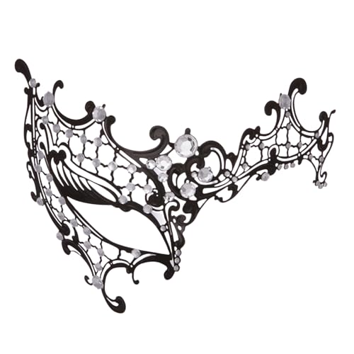 MNSWR Karneval Maskerade Ball Maske,Maskenball Maske Damen Glitzer Venezianische Karnevalsmaske Vogelmaske mit Federn,Venezianische High-End Metall mit Diamanten hohle Maske Eisenmaske Maskerade Requi von MNSWR