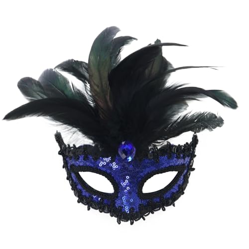 MNSWR Karneval Maskerade Ball Maske,Paare Maskenball Maske Venezianische Masken Set Schwarz Halbmaske Kostüm,Karneval Prom Party High-End Pailletten Federn und Diamanten Halbgesicht Maske Maske Makeup MNSWR Karneval Maskerade Ball Maske,Paare Maskenball Maske Venezianische Masken Set Schwarz Halbmaske Kostüm,Karneval Prom Party High-End Pailletten Federn und Diamanten Halbgesicht Maske Maske Makeup von MNSWR
