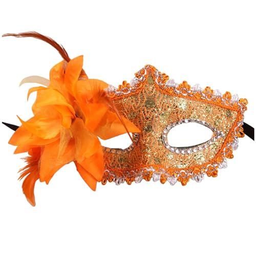 MNSWR Karneval Phantom Der Oper Maske,Maskenball Männer Venezianische Masken Kostüm Augenmaske,Damen Fashion Masken High-End Strass Leder Masken Lilie Seite plus Blume Ball Masken,Orange MNSWR Karneval Phantom Der Oper Maske,Maskenball Männer Venezianische Masken Kostüm Augenmaske,Damen Fashion Masken High-End Strass Leder Masken Lilie Seite plus Blume Ball Masken,Orange von MNSWR