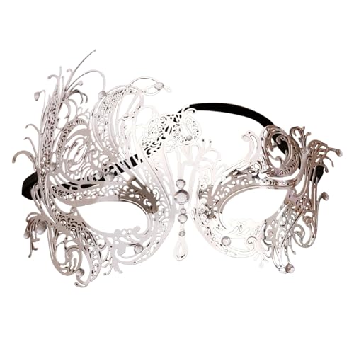 MNSWR Karneval Phantom Der Oper Maske,Maskenball Maske Venezianische Maske Schwarz Pailletten Maske,Damen Mode Metall mit Diamanten verkleiden sich halb Gesicht hochwertige Maske Ball verkleiden sich von MNSWR