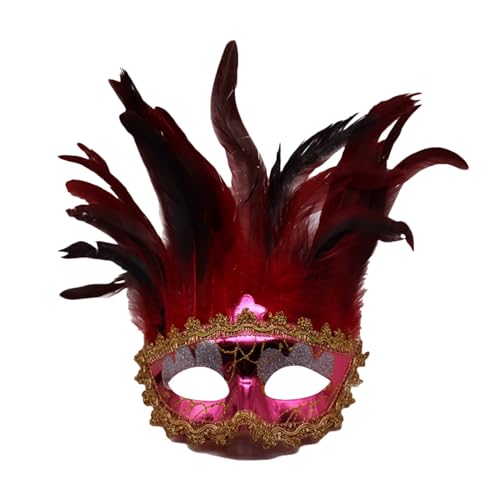 MNSWR Karneval Venezianische Maske,Maskenball Damen Herren Venezianische Masken Paar Masquerade Maske,Party Masken Holiday Ball Performance Masken Indische Masken Augenmasken Federmasken,Rot MNSWR Karneval Venezianische Maske,Maskenball Damen Herren Venezianische Masken Paar Masquerade Maske,Party Masken Holiday Ball Performance Masken Indische Masken Augenmasken Federmasken,Rot von MNSWR