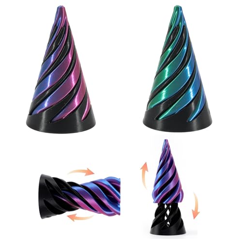 Impossible Cone, Spiralkegel, Fidget-Spielzeug, Impossible Pyramide, Passthrough, 3D-gedruckter Spiralkegel, unmögliche Pyramide für Angstentspannung (Farbverlauf, 2 Stück) von MNSZCN
