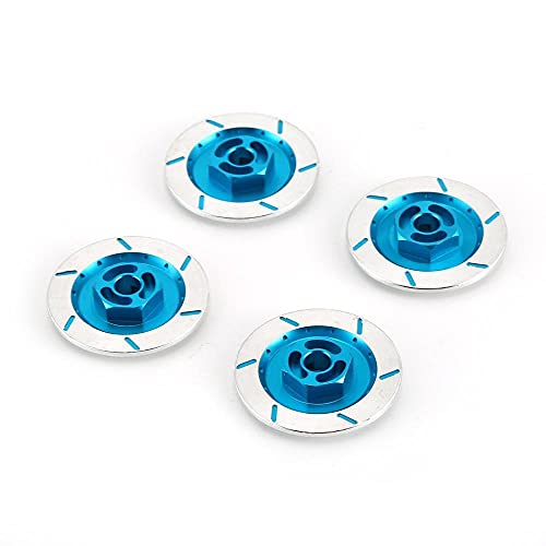 Aluminiumlegierung Bremsscheibe Felgenkasten Metall Sechskantadapter 12MM for 1/10 RC Auto MN86 MN G500 HSP 94123 94122 Tamiya Tt01(Blauw) von MNUHGYHD