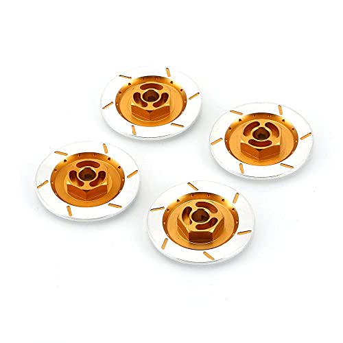 Aluminiumlegierung Bremsscheibe Felgenkasten Metall Sechskantadapter 12MM for 1/10 RC Auto MN86 MN G500 HSP 94123 94122 Tamiya Tt01(Golden) von MNUHGYHD