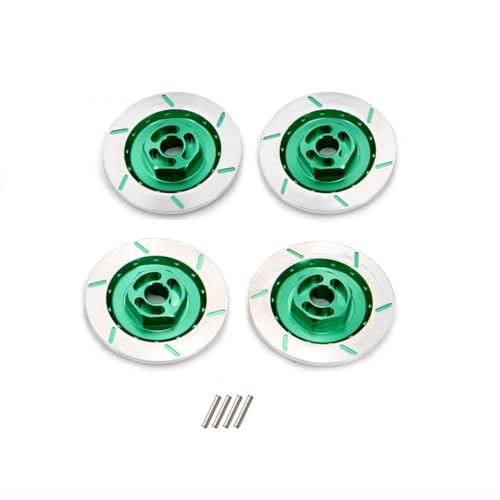 Aluminiumlegierung Bremsscheibe Felgenkasten Metall Sechskantadapter 12MM for 1/10 RC Auto MN86 MN G500 HSP 94123 94122 Tamiya Tt01(Green) von MNUHGYHD