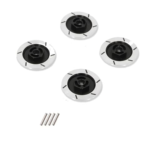 Aluminiumlegierung Bremsscheibe Felgenkasten Metall Sechskantadapter 12MM for 1/10 RC Auto MN86 MN G500 HSP 94123 94122 Tamiya Tt01(Zwart) von MNUHGYHD