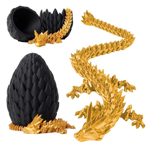 3D Drache, 3D-Gedruckter Drache,3D Gedrucktes Drachenei Geheimnisvolle Drachen Spielzeug, Drachenei Mit Drache, Home Office Decoration Desk Toy von MOAZIFI
