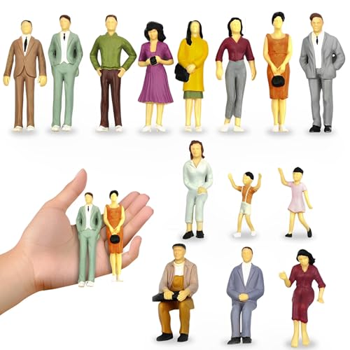 MOAZIFI 14 Stück Miniatur Figuren, Menschen Figuren Im Maßstab 1:25, Stehende Und Sitzende Spielfiguren Für Miniaturszenen, Zufällig Verpackt von MOAZIFI