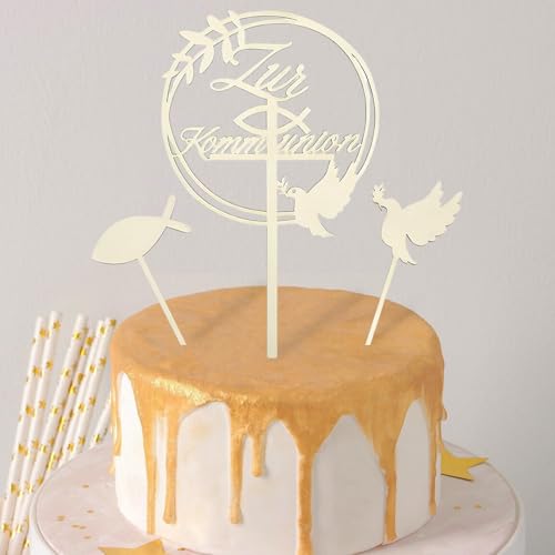 Tortendeko Kommunion Holz, 3 Stück Cake Topper Kommunion, Set für Erstkommunion Deko Junge Mädchen, Elegant Cake Decor For Boys And Girls, Beautiful Toppers For Christening Celebrations Tortendeko Kommunion Holz, 3 Stück Cake Topper Kommunion, Set für Erstkommunion Deko Junge Mädchen, Elegant Cake Decor For Boys And Girls, Beautiful Toppers For Christening Celebrations von MOAZIFI