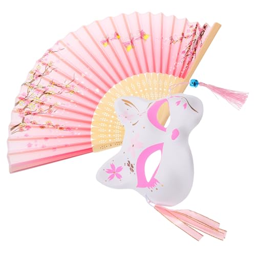 MOBUTOFU 1 Set Fuchsmaske, Fächer Cosplay Maske Für Erwachsene, Maskenballmaske Für Erwachsene, Kreative Maske, Erwachsenenmaske, Faltbare Fächermaske, Requisite Für Frauen, Dekorative MOBUTOFU 1 Set Fuchsmaske, Fächer Cosplay Maske Für Erwachsene, Maskenballmaske Für Erwachsene, Kreative Maske, Erwachsenenmaske, Faltbare Fächermaske, Requisite Für Frauen, Dekorative von MOBUTOFU
