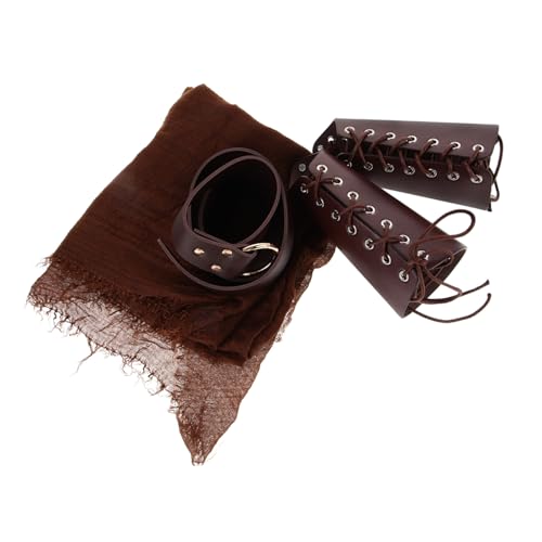 MOBUTOFU 1 Set Halloween Ritter Set Ritter Ledergürtel Rittergürtel Ritterumhang Partyzubehör Cosplay Kleidungszubehör Mittelalter Ritter Kostümzubehör Ritter Cosplay Umhang von MOBUTOFU