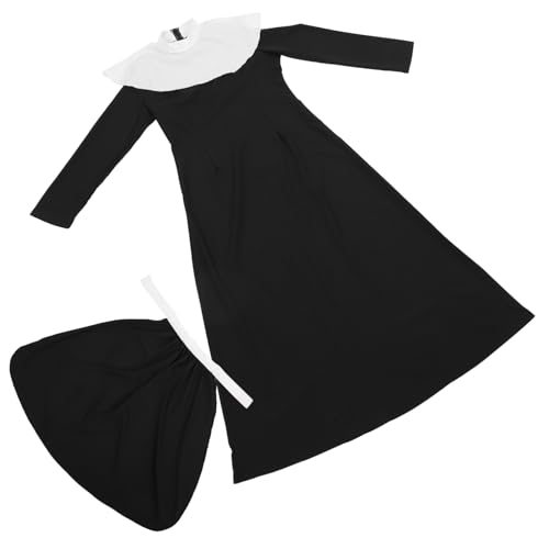 MOBUTOFU Nonnenkostüm-Set in Übergröße Nonnen-Outfit für Damen Halloween-Kostüm für Frauen Cosplay-Zubehör inklusive MOBUTOFU Nonnenkostüm-Set in Übergröße Nonnen-Outfit für Damen Halloween-Kostüm für Frauen Cosplay-Zubehör inklusive von MOBUTOFU