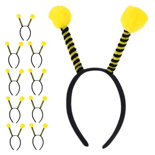 MOBUTOFU 10 Stück Teiliges Bienen-antennen-haarband und Damen Stabile Langlebige Kostüm-haarschmuck mit Auffälligen Tier-pompons Vielseitig für Party Cosplay Karneval und Alltag Geeignet von MOBUTOFU