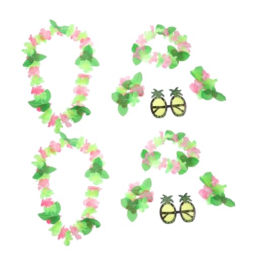 MOBUTOFU Hawaii-urlaubs-zubehör-set 10-teilig Blumenkronen Ananas-küstengläser Für Motto-partys von MOBUTOFU