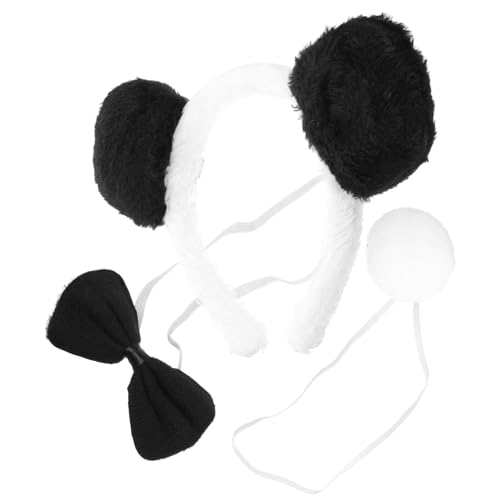 MOBUTOFU 1satz Panda Kostüm Für Teiliges Zubehör Mit Stirnband Fliege Und Für Halloween Cosplay Und Tier-themenpartys Hautfreundliche Materialien Wiederverwendbar von MOBUTOFU