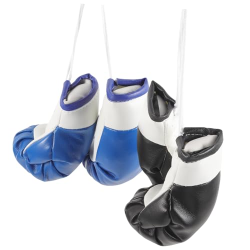 MOBUTOFU 2 Paar Boxhandschuhe Zum Aufhängen, Zarte Hängende Boxhandschuhe, Zubehör Zum Aufhängen Im Auto, Mini Boxhandschuh Anhänger, Mini Boxhandschuh , Kleine Boxhandschuhe, Boxanhänger von MOBUTOFU