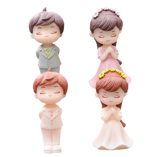 MOBUTOFU 2 Paar Paar Puppen Ornamente, Hochzeitspaar Schmücken Valentinstagsdeko, Paarfigur Für Hochzeitspaar, Kuchendeko, Kuchendeko Puppe, Entzückende Kuchenpuppen, Braut Und MOBUTOFU 2 Paar Paar Puppen Ornamente, Hochzeitspaar Schmücken Valentinstagsdeko, Paarfigur Für Hochzeitspaar, Kuchendeko, Kuchendeko Puppe, Entzückende Kuchenpuppen, Braut Und von MOBUTOFU