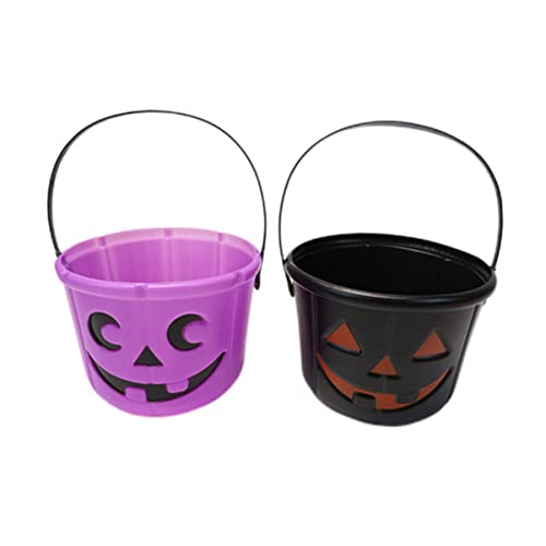 MOBUTOFU 2 Stück Süßigkeiten Eimer Halloween Aufbewahrungshalter Kinder Griff Eimer MOBUTOFU 2 Stück Süßigkeiten Eimer Halloween Aufbewahrungshalter Kinder Griff Eimer von MOBUTOFU