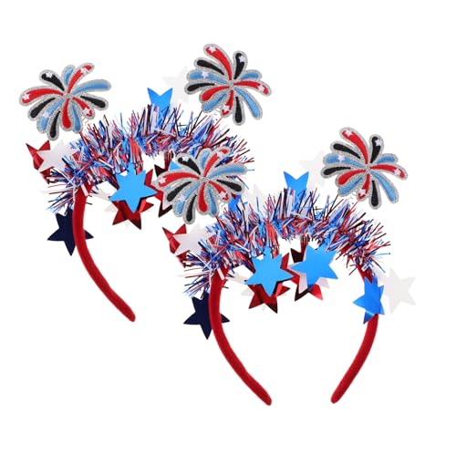 MOBUTOFU 2 Stück Teiliges Flaggen Stirnband für Frauen und Mädchen Patriotisches Haaraccessoire mit Sternenmotiv Rot Weiß Blau Komfortabel und Langlebig für Unabhängigkeitstag von MOBUTOFU