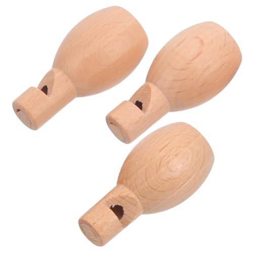 MOBUTOFU 3 Stücke Natürliche Holzpfeife Spielzeug Für Kinder Mini Sound Mini Musikinstrumente Geräuschmacher Für Musikalische Früherziehung Geburtstagsparty-bevorzugungen von MOBUTOFU