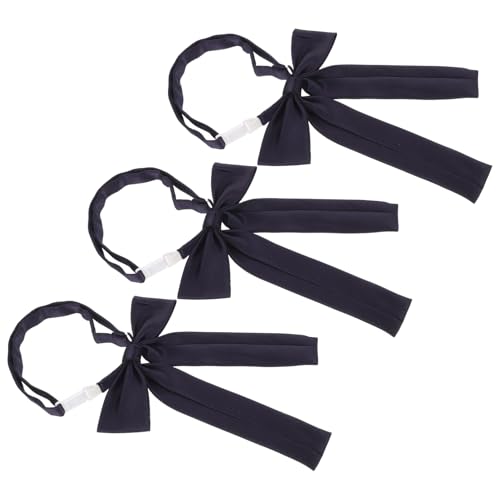 MOBUTOFU 3-teiliges Marineblaue Fliege Für Damen Und Mädchen, Eleganter Vorgebundener Bowknot-kragen Für Arbeit, Schule, Party, Formelle Veranstaltungen, Cosplay, Kostümzubehör von MOBUTOFU