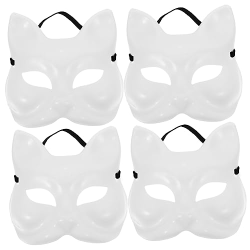 MOBUTOFU Masken Malen Basteln Rohlinge 4 Stück Blankomaske Unbemalt Maskenballmaske Für Frauen von MOBUTOFU
