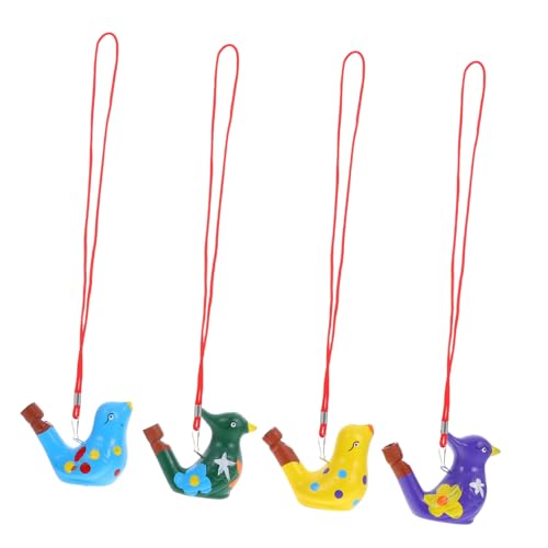 MOBUTOFU Authentische Keramik- in Vogeloptik 4 Stück/Paket Musikinstrument Vogelrufpfeifen Badespielzeug Sammlerstücke von MOBUTOFU