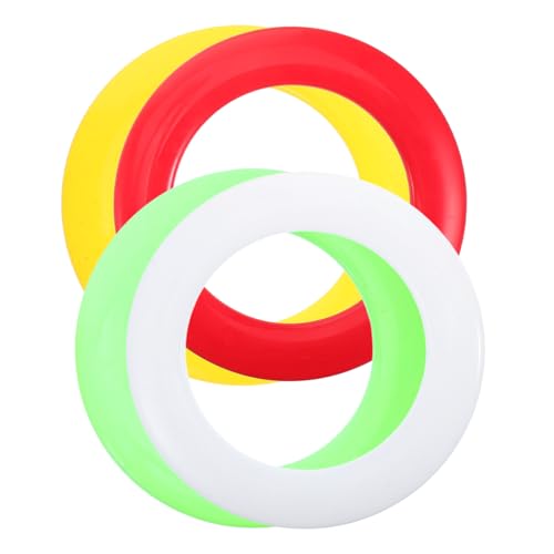 MOBUTOFU 4 Stücke Ring Flying Disc Groß Flying Disc Spielzeug Outdoor Spielzeug Jonglierringe Mini Flying Discs Groß Flying Ringe von MOBUTOFU