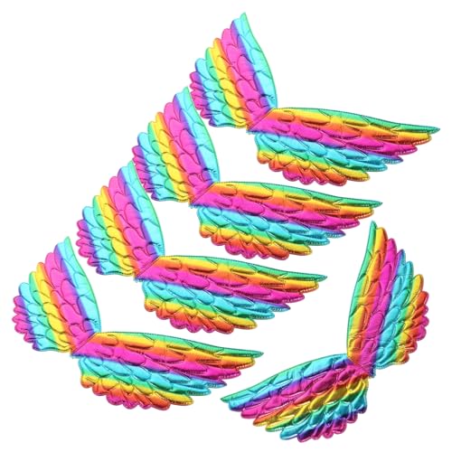 MOBUTOFU 5 Stück Teiliges Einhorn Flügel Bunte Engelsflügel Leichte Kostüm Requisiten für Halloween Weihnachten Karneval und Bühnenauftritte Kreatives Cosplay Zubehör für Mädchen von MOBUTOFU