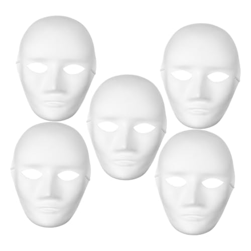 MOBUTOFU 5 Stück Weiße Diy Papiermasken für Bemalen und Gestalten Leichte Hautfreundliche Blanko Masken für Halloween Karneval Cosplay und MOBUTOFU 5 Stück Weiße Diy Papiermasken für Bemalen und Gestalten Leichte Hautfreundliche Blanko Masken für Halloween Karneval Cosplay und von MOBUTOFU