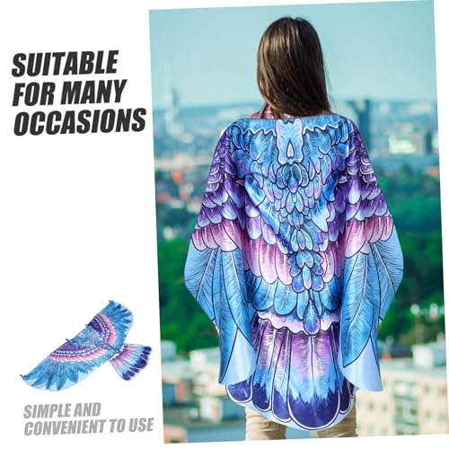 MOBUTOFU Bunter Adlerflügel Umhang für Erwachsene Leichtes Weiches Vogel Flügel Kostüm Komfortabel und Beweglich für Halloween Karneval Cosplay und Partyveranstaltungen von MOBUTOFU