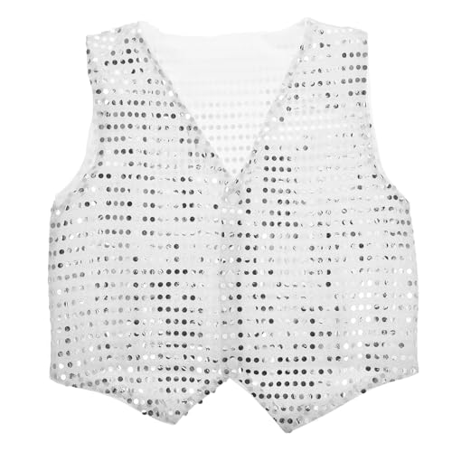 MOBUTOFU Disco-kinderbekleidung Vintage- Retro-bänder Westen Für Jungen Stoßfängerleiter Coole Ringe Strickjacke Mit Rollkragen Artikulierte Ringe Gurtbänder Silver Chemiefasermischung MOBUTOFU Disco-kinderbekleidung Vintage- Retro-bänder Westen Für Jungen Stoßfängerleiter Coole Ringe Strickjacke Mit Rollkragen Artikulierte Ringe Gurtbänder Silver Chemiefasermischung von MOBUTOFU