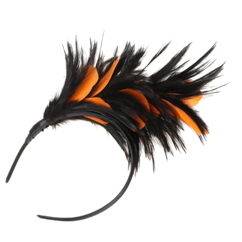 MOBUTOFU Halloween Haarreif Damen Fascinator Stirnband Komfortabel für Party Ball Tanz Hochwertiges Haarschmuck Accessoire Schwarz Orange von MOBUTOFU