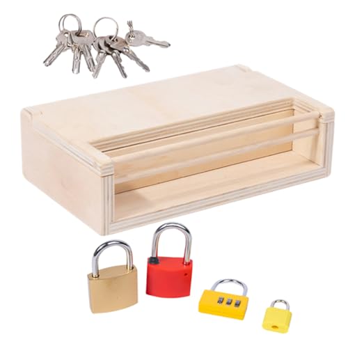 MOBUTOFU Lernspielzeug Für Jungen Und Mädchen Schloss- Und Entriegelungsbox Glatte Kanten Sicheres Lernspielzeug Für Kleinkinder von MOBUTOFU