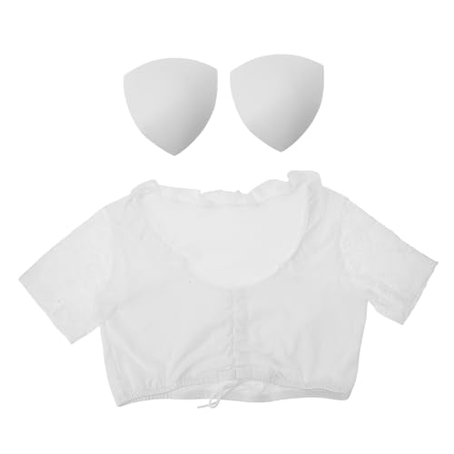 MOBUTOFU Oktoberfest Hemd Frauen Kurzarm Top Oktoberfest-Kleidung Frauen Kostüm Partykostüm -Bluse octoberfest zubehör Polyester Weiß von MOBUTOFU