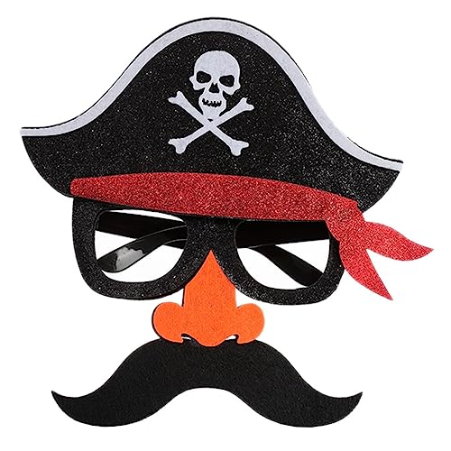MOBUTOFU Piratenmaske Karnevalsmaske Kostümzubehör Piratengesichtsmaske Piratenbrillenmaske Mit Schnurrbart Piraten Halloweenkostüm Maskerade Partymaske Dekorative Piratenbrille von MOBUTOFU