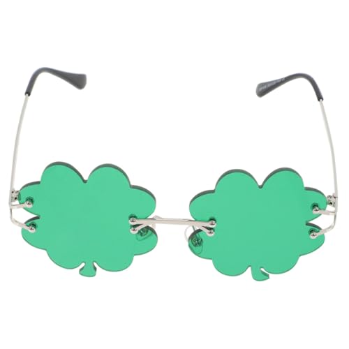 MOBUTOFU 1paar Rahmenlose Sonnenbrillen Für Patrick Day Trendige Und Bequeme Brille Mit Vierblättrigem Design Für Partys Und Fotorequisiten Für Erwachsene von MOBUTOFU