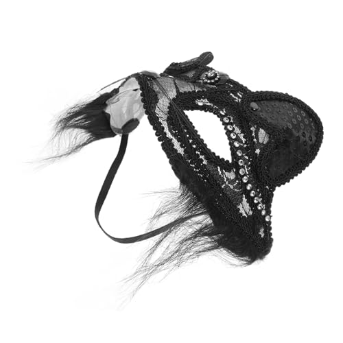 MOBUTOFU Realistische Katzenmaske für Maskenball Venezianische Masquerade Maske in Schwarz Detailreiches Design Langlebiges Material für Karneval Cosplay Partys und Kostüm Events von MOBUTOFU