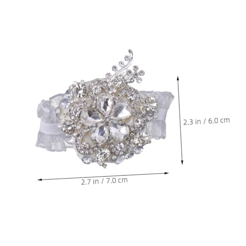 MOBUTOFU Silberne Wrist Corsage mit Perlen Zarte Blütenarmband für Braut Brautjungfern Elegantes Armband für Hochzeit Abschlussball Valentinstag Europäischer Stil Handgefertigt Tragbar von MOBUTOFU