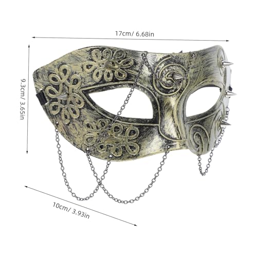 MOBUTOFU Steampunk Halbgesichts Maske mit Metallkette Mechanische Maskerade Maske für Männer und Frauen Leichte Bühnenmaske für Halloween Karneval Cosplay und Fotoshootings MOBUTOFU Steampunk Halbgesichts Maske mit Metallkette Mechanische Maskerade Maske für Männer und Frauen Leichte Bühnenmaske für Halloween Karneval Cosplay und Fotoshootings von MOBUTOFU