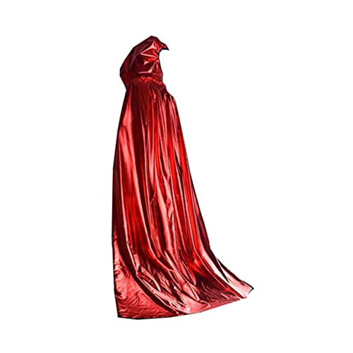 MOBUTOFU Roter Kapuzenumhang Für Halloween Und Weihnachten Unisex Rollenspiel Umhang Langer Satin Umhang Für Kostüme Perfekt Für Karneval Und Feste von MOBUTOFU
