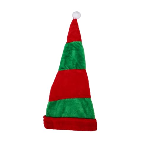 MOBUTOFU Weihnachtsmütze Für Erwachsene Langer Gestreifter Santa Hut Aus Rot-grün Für Festliche Partys Und Neujahrsfeiern Auffälliges Design Für Unvergessliche Momente von MOBUTOFU